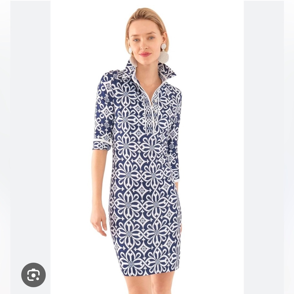 Gretchen Scott Designs Navy and White Everywhere Piazza Dress